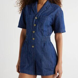 Denim Short Sleeve Jumpsuit